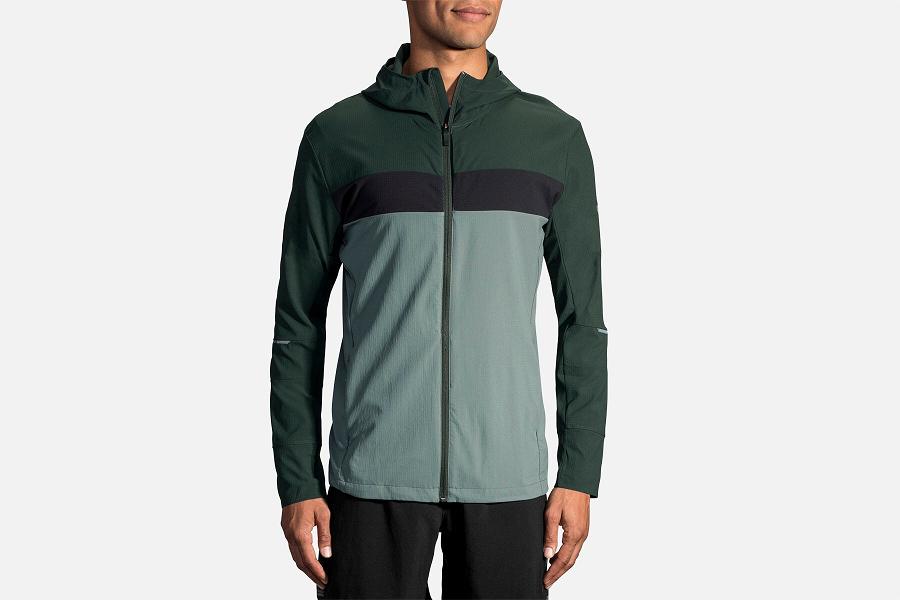 Brooks Canopy Men Clothes & Running Jacket Green YHP475892
